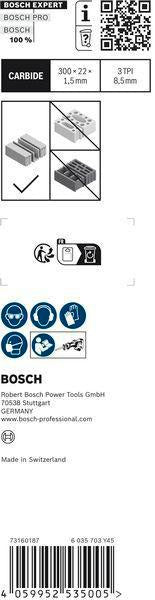 Bosch Säbelsägeblatt Expert Aerated Concrete S-Schaft 225 mm für Porenbeton