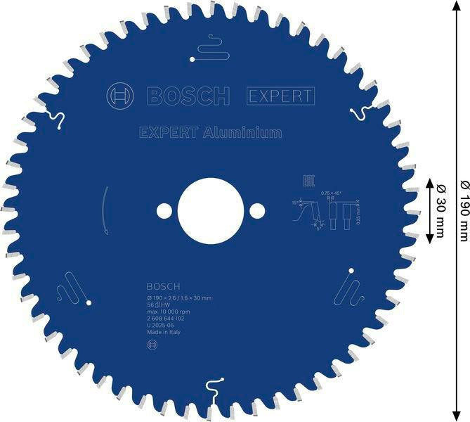 BOSCH Kreissägeblatt EXPERT for Alu.AD 160 mm Z.52 HLTCG für saubere Aluminium-Schnitte