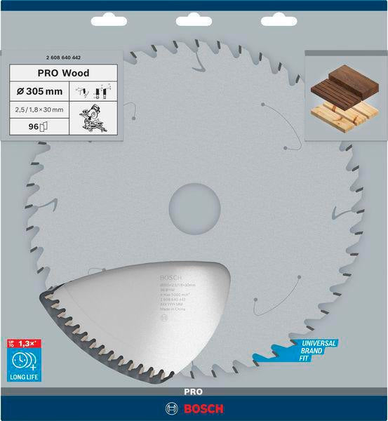 BOSCH Kreissägeblatt PRO Wood AD 216 mm Z48 WZ/N für Kapp- und Gehrungssägen
