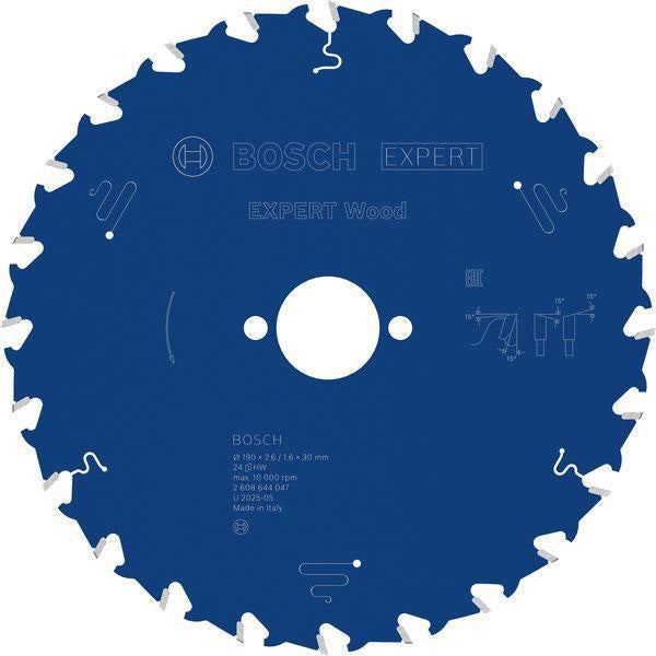 Bosch Kreissägeblatt Expert Wood AD 160 mm Z.24 WZ – Hartmetall-Sägeblatt für Akkusägen