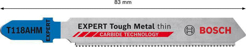 BOSCH Stichsägeblatt Stainless Steel T 118 EHM Carbide 83 mm für Edelstahlblech