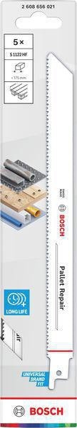 BOSCH Säbelsägeblatt S 611 DF, 150 mm, Bi-Metall, TPI 6, 5 Stück – für Holz und Metall