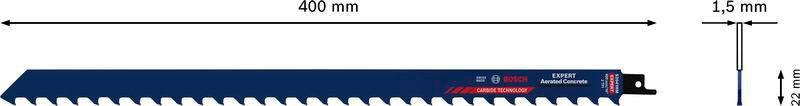 Bosch Säbelsägeblatt Expert Aerated Concrete S-Schaft 225 mm für Porenbeton