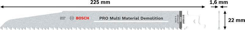 BOSCH Säbelsägeblatt S 611 DF, 150 mm, Bi-Metall, TPI 6, 5 Stück – für Holz und Metall