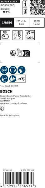 Bosch Expert Thin Tough Metal Säbelsägeblatt S522EHM 115 mm TPI 18 für Edelstahl