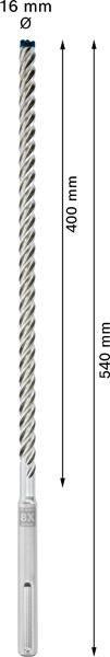 Bosch Hammerbohrer Expert SDS max-8X Ø12 mm, Arbeitslänge 200 mm, Gesamtlänge 340 mm