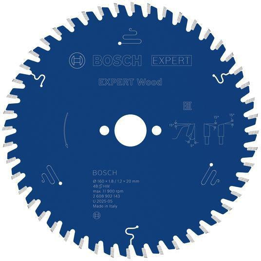 Bosch Kreissägeblatt Expert Wood AD 160 mm Z24 WZ – Hartmetall für Akkusägen