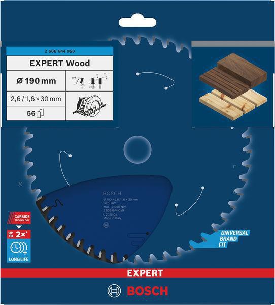 Bosch Kreissägeblatt Expert Wood AD 160 mm Z.24 WZ – Hartmetall-Sägeblatt für Akkusägen