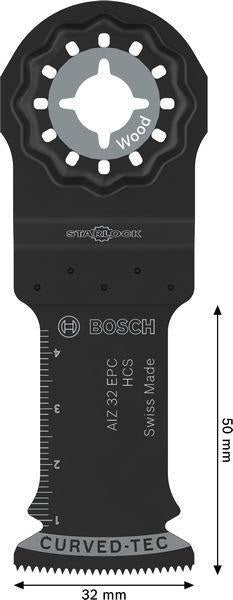 Bosch Tauchsägeblatt AIZ 32 EPC, 32 mm, HCS, Starlock, für Holz, 50 mm Eintauchtiefe