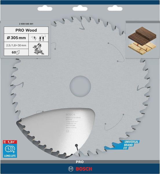 Bosch Kreissägeblatt PRO Wood AD 160 mm Z24 WZ für präzise Holzschnitte