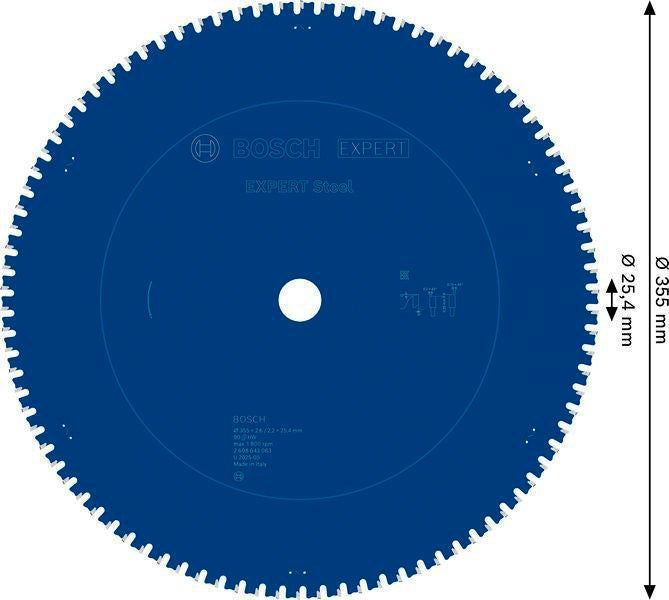 Bosch Kreissägeblatt EXPERT Steel AD 254 mm Z.60 HLTCG für Edelstahl