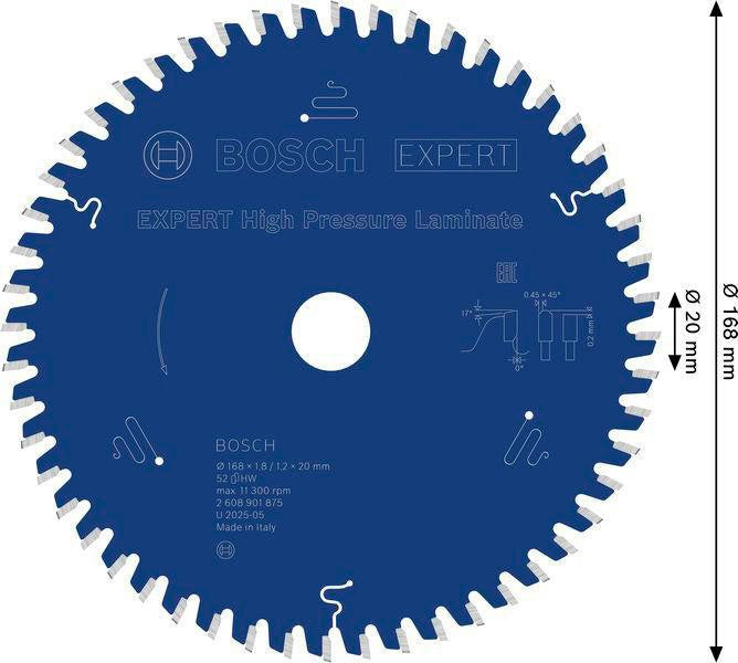 BOSCH Kreissägeblatt Expert for High Pressure Laminate 160 mm Z48 TR-F für saubere Schnitte