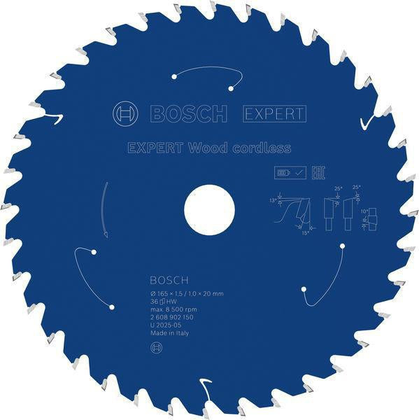 Bosch Kreissägeblatt Expert Wood AD 160 mm Z.24 WZ – Hartmetall-Sägeblatt für Akkusägen