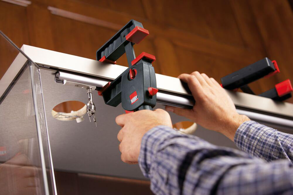 BESSEY Einhandzwinge DuoKlamp 30-8 – Spann- und Spreizfunktion, 300 mm Spannweite, 85 mm Ausladung