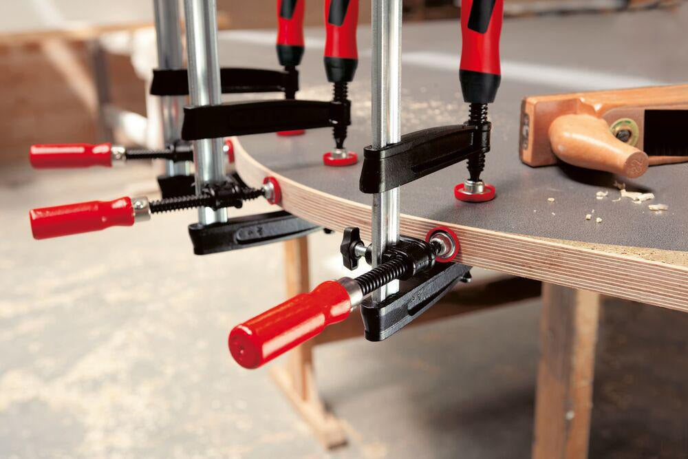 BESSEY Kantenzwinge KT mit 1 Spindel – Zusatzwerkzeug für Schraubzwingen bis 13 mm Schienendicke