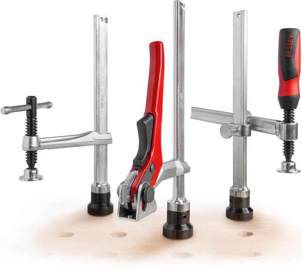 BESSEY Werkbank-Adapter für Bohrungen 16 mm auf 19 mm – Werkzeuglos montieren