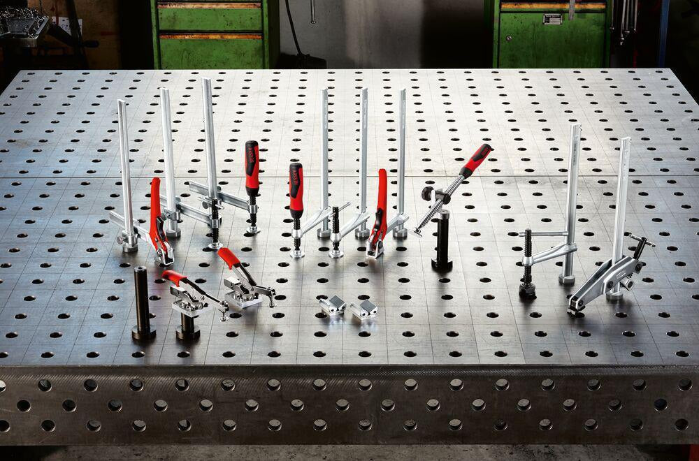 BESSEY Spannelement TWM28 mit Spezialdruckplatte für Bohrungs-Ø 28 mm, Spannweite max. 300 mm