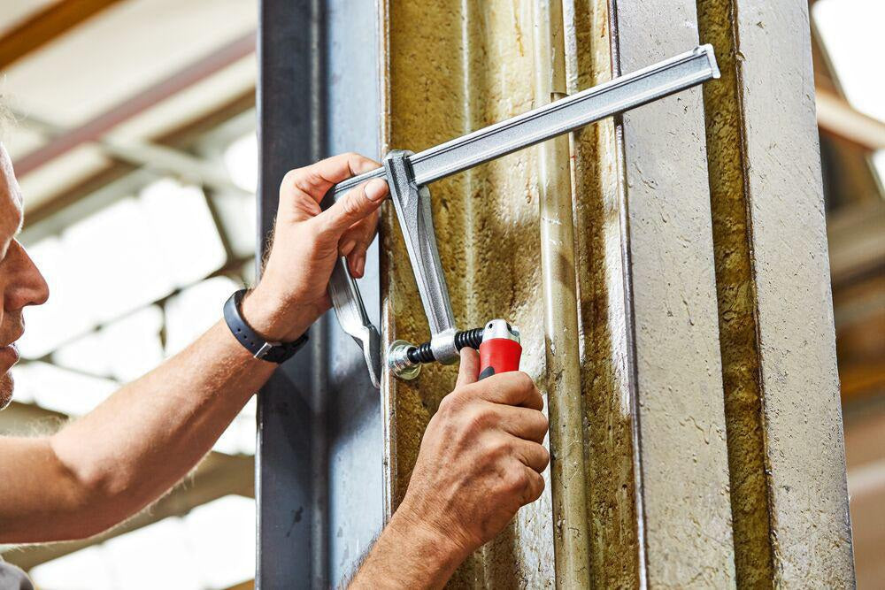 BESSEY Ganzstahlschraubzwinge GZ-KG mit 2-K-Klappgriff, 250 mm Spannweite, 120 mm Ausladung
