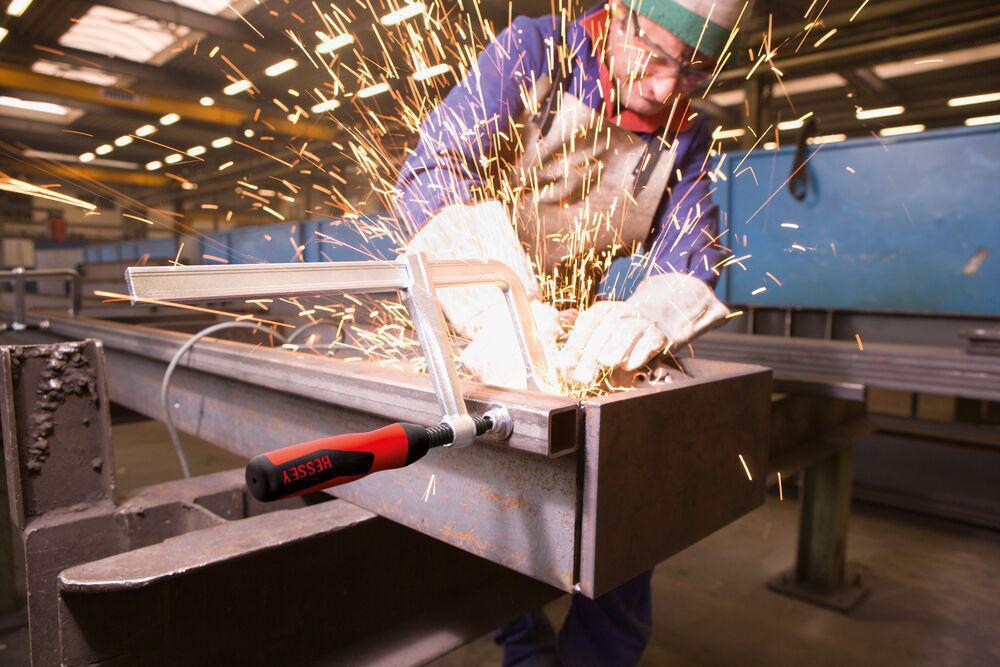 BESSEY Ganzstahlschraubzwinge GZ-2K, Spannweite 120 mm, Ausladung 60 mm, 2-K-Griff, bis 6.000 N Spannkraft