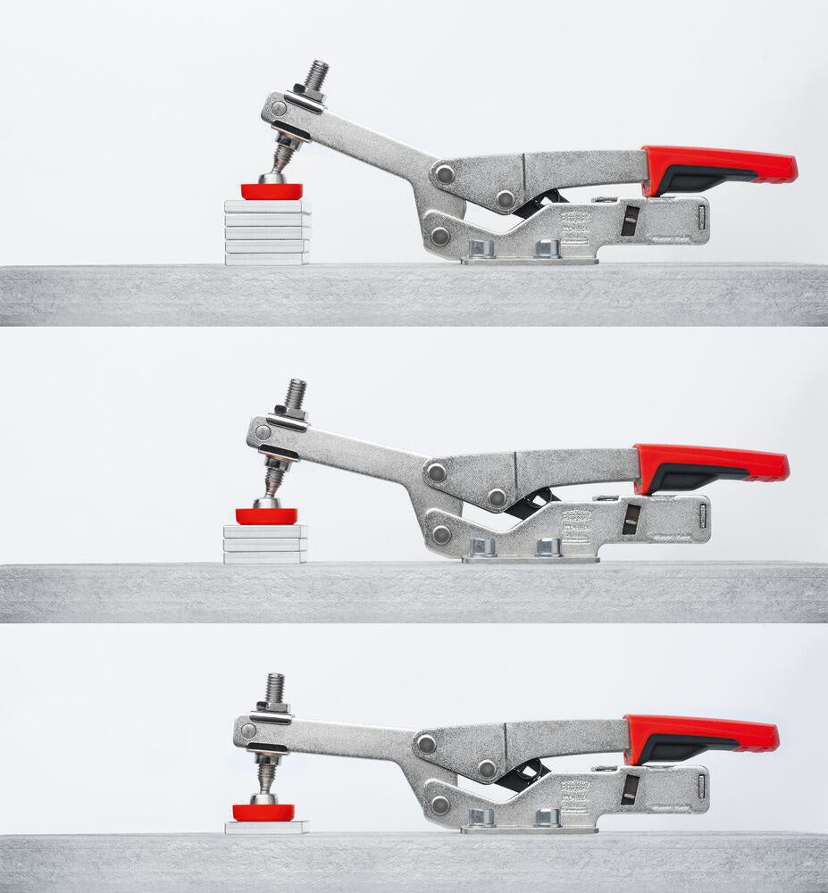 BESSEY Senkrechtspanner STC-VH Gr.20 mit waagrechtem Fuß – Automatische Spannhöhenanpassung bis 35 mm