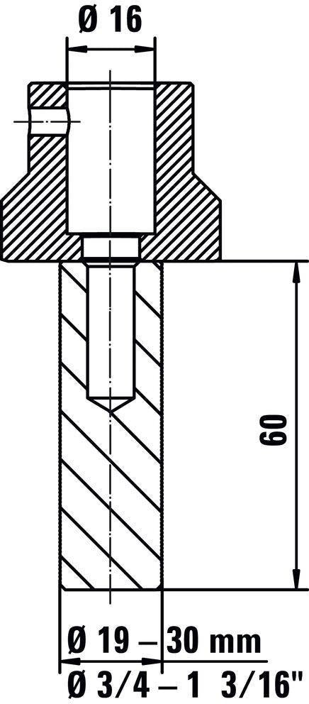 BESSEY Werkbank-Adapter für Bohrungen 16 mm auf 19 mm – Werkzeuglos montieren