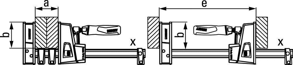BESSEY Korpuszwinge KRE60-2K, 600 mm Spannweite, 95 mm Ausladung, 8000 N Spannkraft