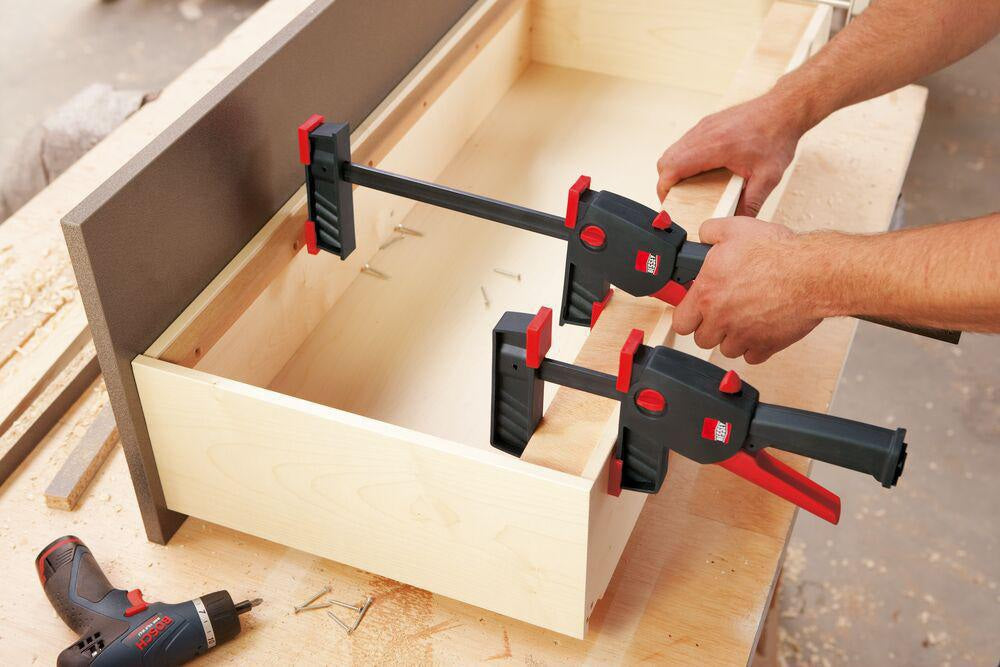 BESSEY Einhandzwinge DuoKlamp 30-8 – Spann- und Spreizfunktion, 300 mm Spannweite, 85 mm Ausladung