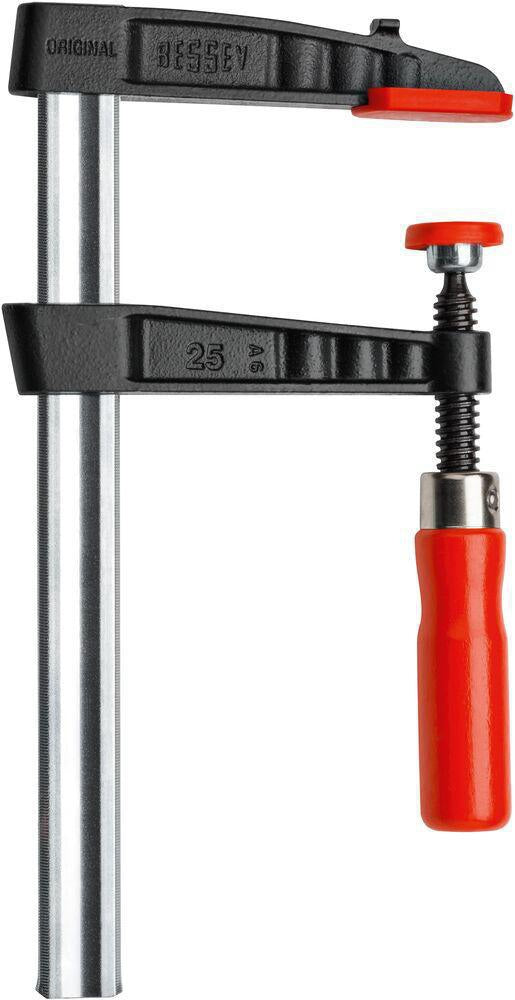 BESSEY Temperguss-Schraubzwinge TGK 400 mm Spannweite, 120 mm Ausladung, Holzgriff, 7000 N Spannkraft