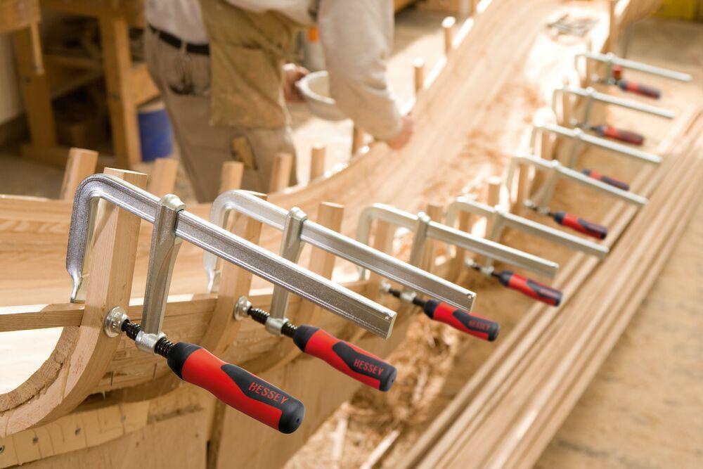 BESSEY Ganzstahlschraubzwinge GZ-2K, Spannweite 120 mm, Ausladung 60 mm, 2-K-Griff, bis 6.000 N Spannkraft