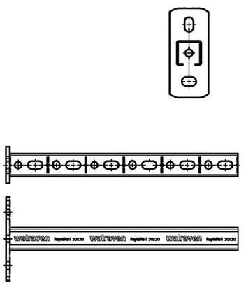 Walraven Wandkonsole RapidRail 30x15, 200 mm, mit Schnittmarkierungen, galvanisch verzinkt