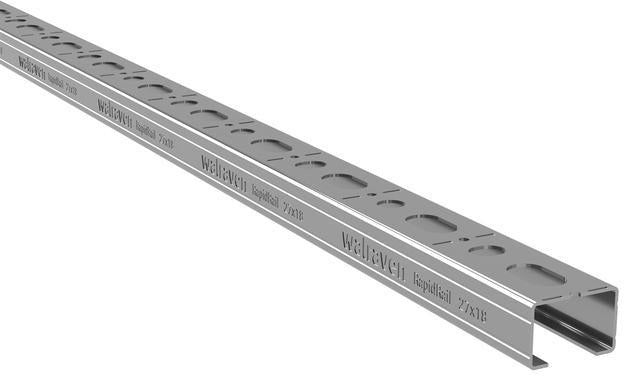 Walraven Montageschiene RapidRail 27x18 mm C-Profil 2 m mit Schnittmarkierungen