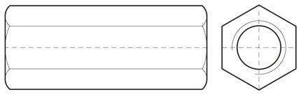 Walraven Gewindemuffe EV 11x11x30 M8 x 30 mm – Stahl verzinkt