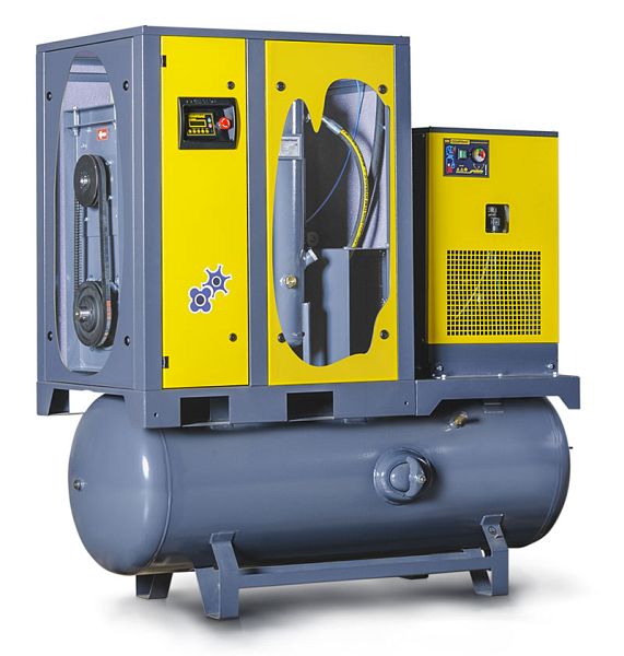 Comprag Schraubenkompressor FRD1808-500, montiert auf liegendem Behälter 500 l und mit Kältetrockner, bis 8 bar, C-11410506