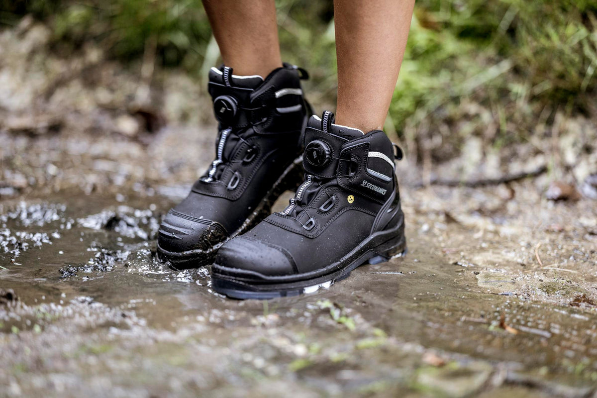 NITRAS Sicherheitsstiefel ULTIMATE STEP MID FIT S7S CI FO SC SR – Metallfrei, wasserdicht, Drehverschluss