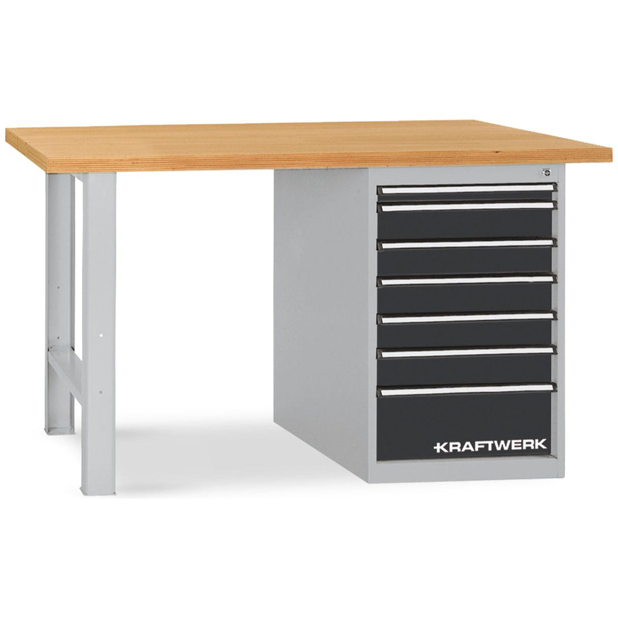 Kraftwerk „Made in Germany“ MODULAR 1500 mit 7 Schubladen, Arbeitsplatte Buche, B 1500 x H 840 x T 700 mm