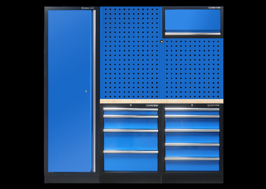 KING TONY Profi-Werkzeuge - Werkstattmöbel, Hälfte, Option rechts - Blau-Schwarz 87D11AKBR