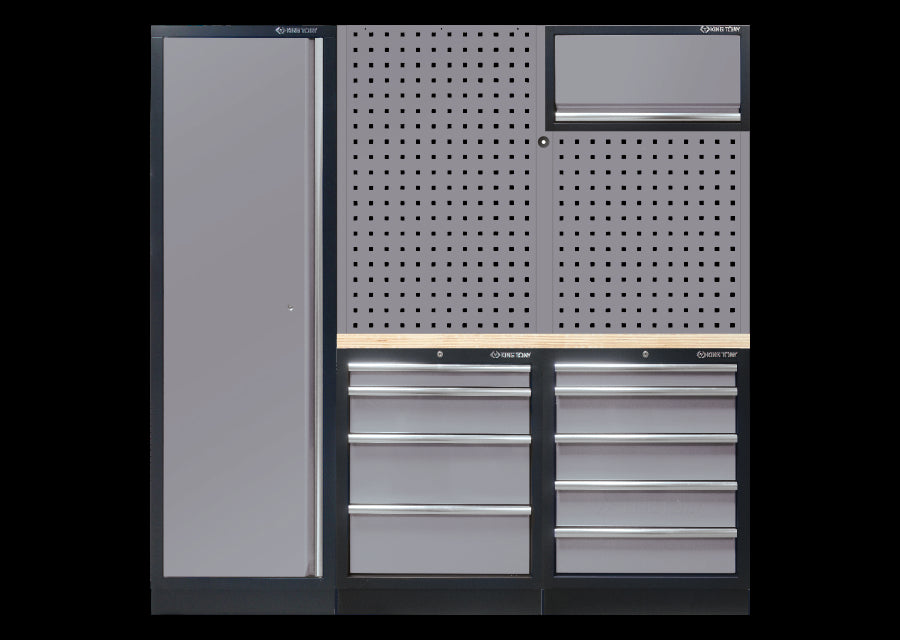 KING TONY Profi-Werkzeuge - Werkstattmöbel, Hälfte, Option rechts - Grau-Schwarz 87D11AKGR