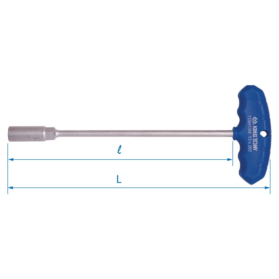 KING TONY Profi-Werkzeuge - T-Griff-Winkelschraubendreher, für Sechskantschrauben - 8 mm 115H08M14