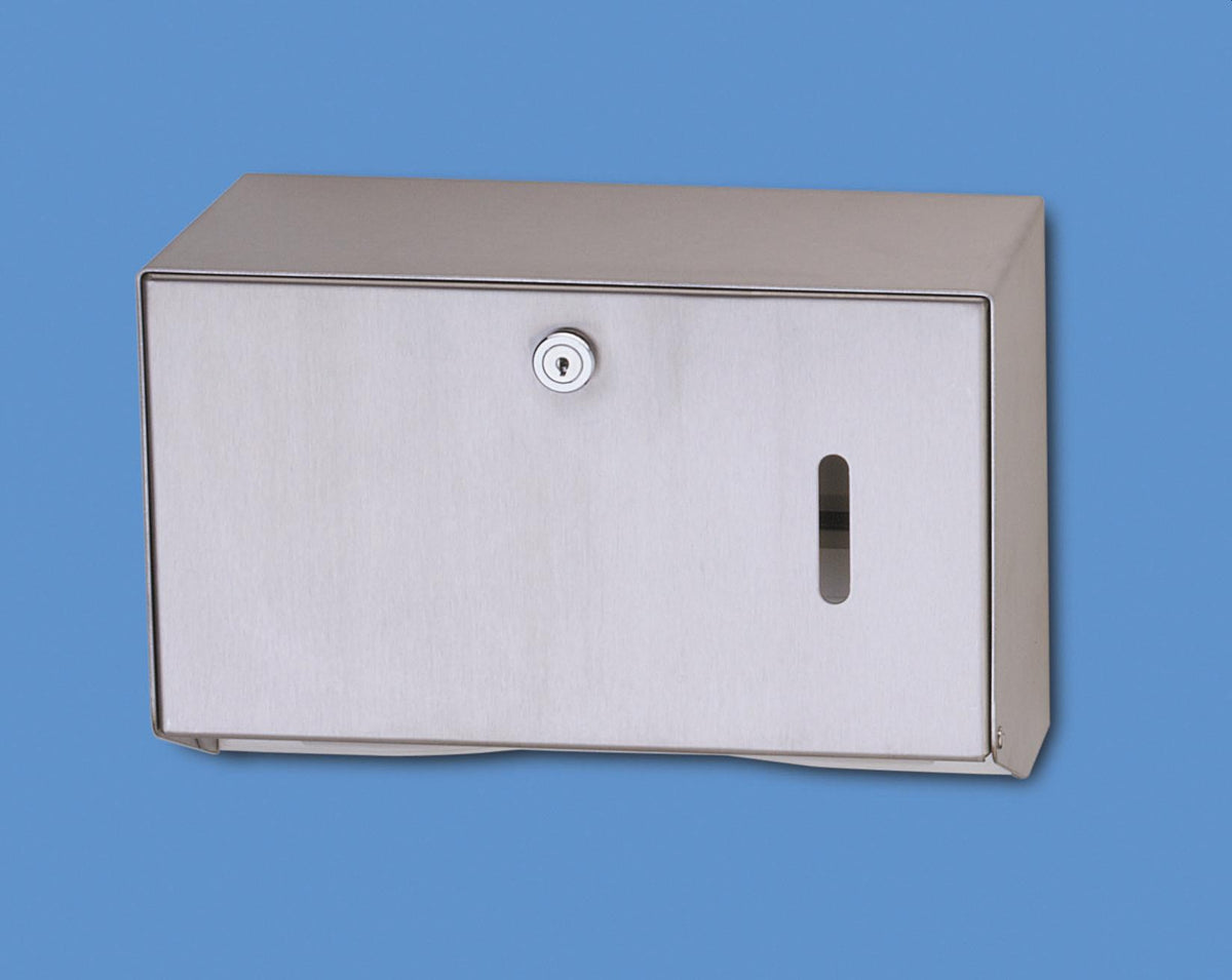 CWS Universal-Faltpapierhandtuchspender 250 aus eloxiertem Aluminium mit Zylinderschloss