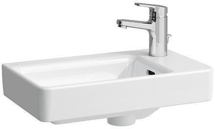 LAUFEN PRO S Handwaschbecken 480x280 mm asymmetrisch, 1 Hahnloch rechts, mit Überlauf, weiß
