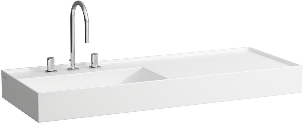 LAUFEN Waschtisch KARTELL LAUFEN 1200x460 mm Ablage rechts, 1 Hahnloch, ohne Überlauf, weiß