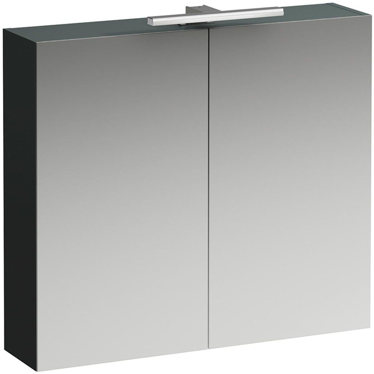 LAUFEN Spiegelschrank FRAME 25 BASE mit LED-Beleuchtung, 2 Türen, 800 mm, verkehrsgrau