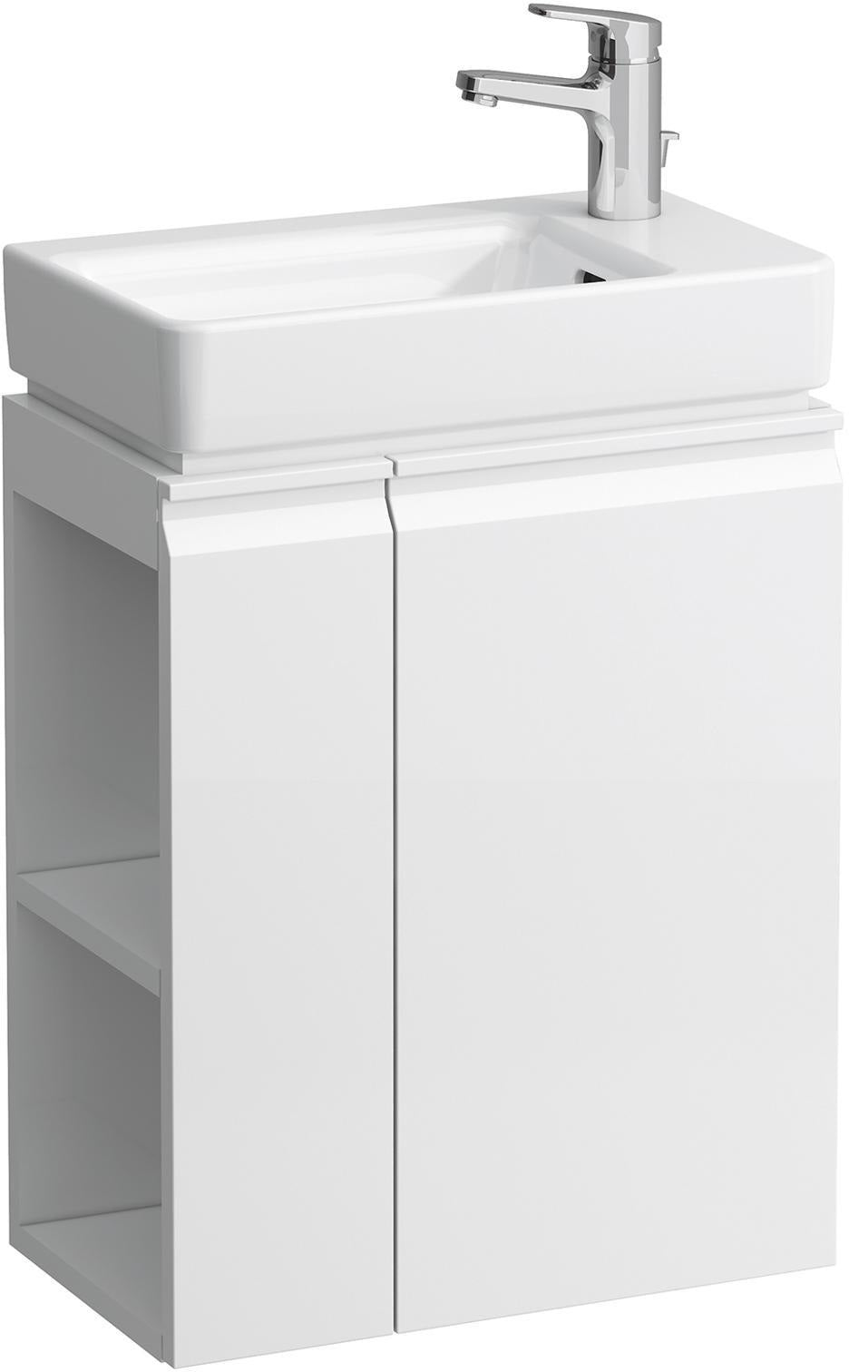 LAUFEN PRO S Handwaschbecken mit Waschtischunterbau – Weiß Matt, 280 mm, Hahnlochbank links