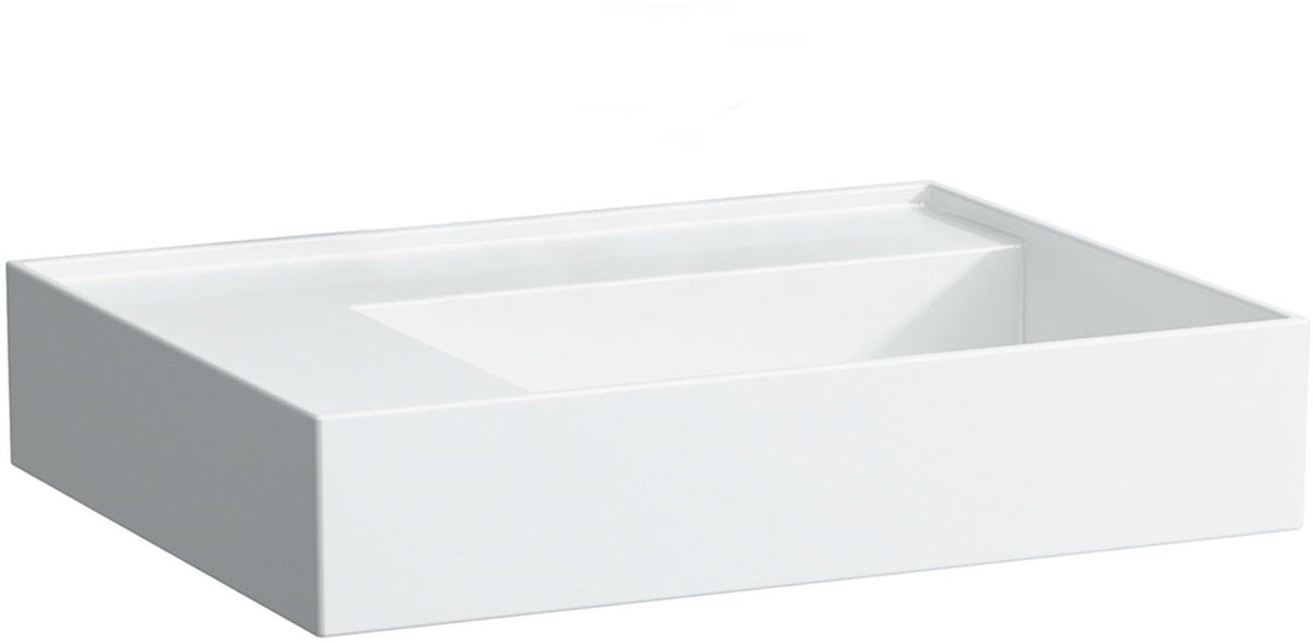 LAUFEN Waschtisch KARTELL 600x460 mm weiß, Ablage links, 1 Hahnloch, ohne Überlauf