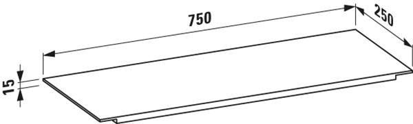 LAUFEN Ablage KARTELL für Badewanne 750 x 250 x 15 mm kristallklar