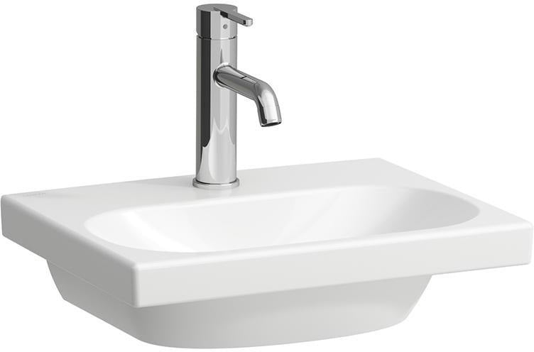 LAUFEN Handwaschbecken LUA 45x34 cm unterbaufähig mit Überlauf 1 Hahnloch pergamon