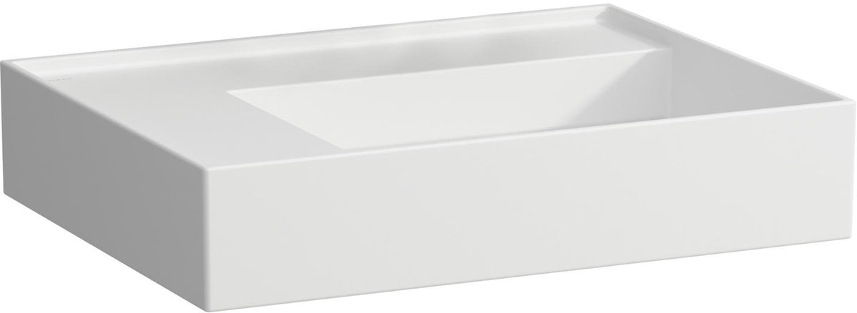 LAUFEN Waschtisch KARTELL 600x460 mm weiß, Ablage links, 1 Hahnloch, ohne Überlauf