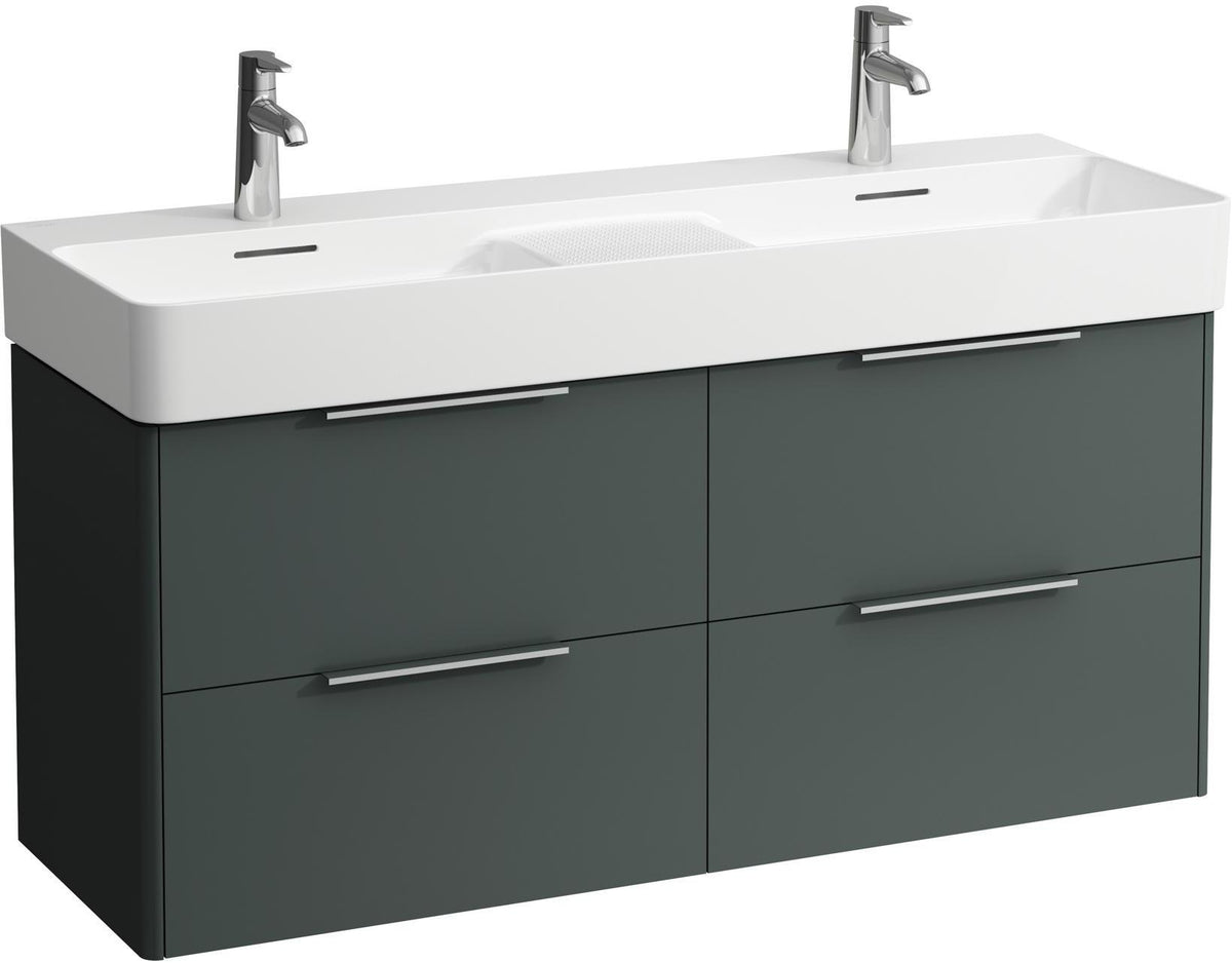 LAUFEN Waschtischunterbau VAL BASE 1180 mm weiß matt – 4 Schubladen mit Griffleiste