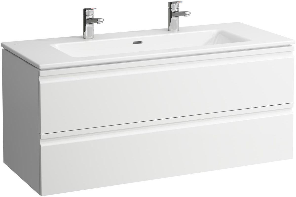 LAUFEN PRO S Waschtischset 1200x500 mm mit 2 Schubladen, weiß matt – Keramik Waschtisch & Unterbau