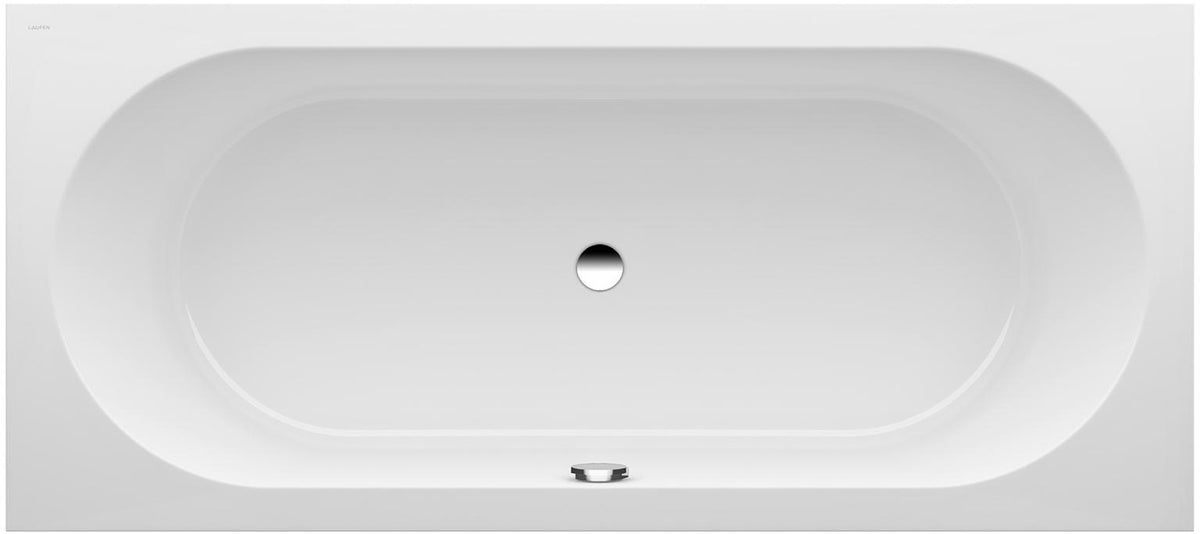 LAUFEN PRO Einbau-Badewanne 1800x800mm weiß – Mineralwerkstoff mit 2 Rückenschrägen